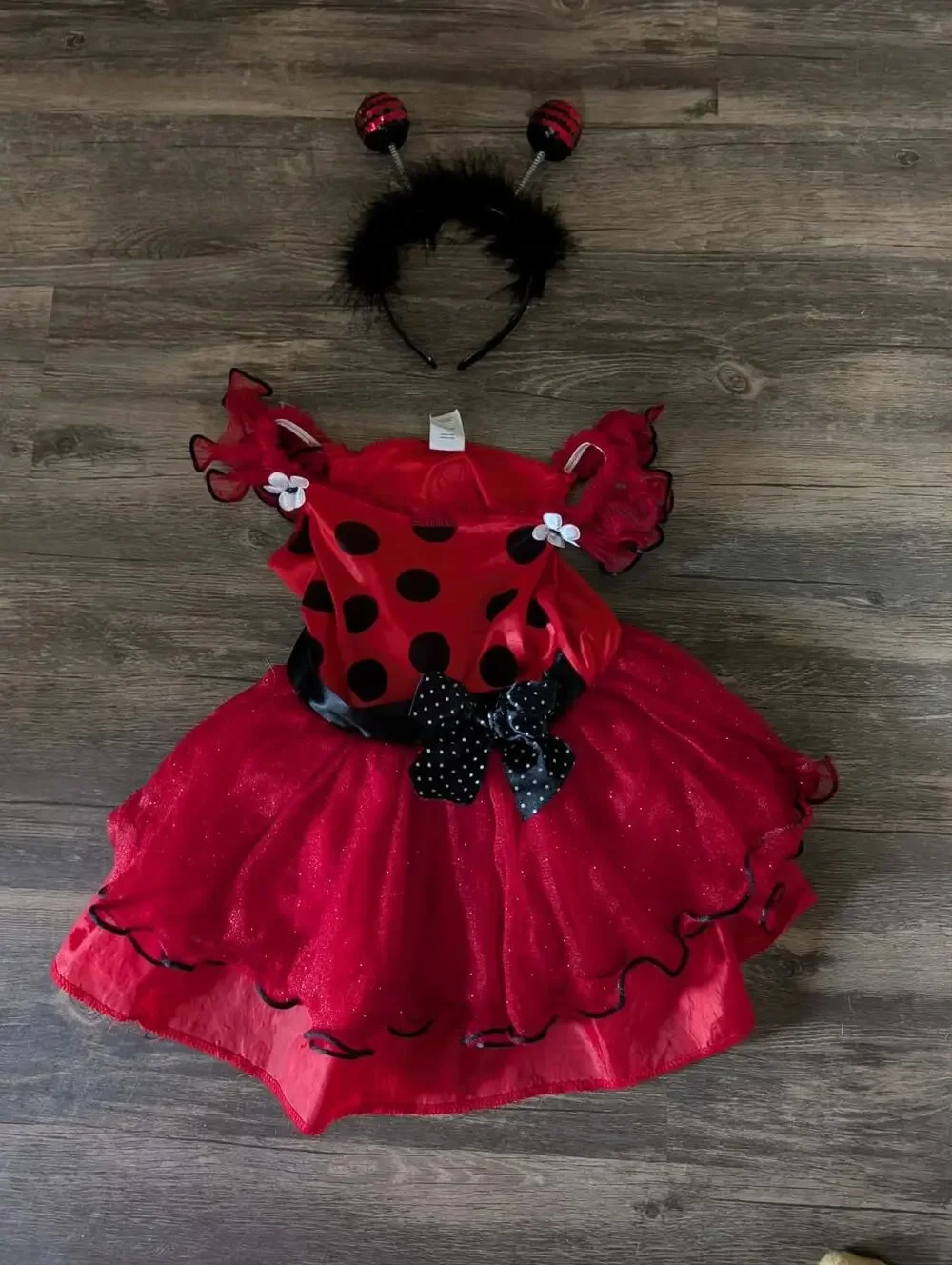Lady Bug Toddler Halloween Costume Dress Headband Girls Size 3T-4T